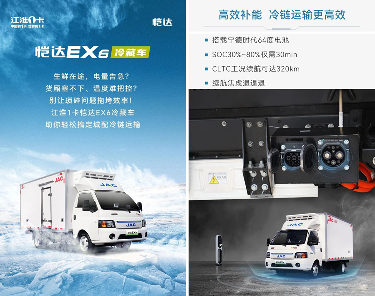 江淮恺达EX6冷藏车，江淮恺达EX6纯电动冷藏车，江淮恺达EX6纯电动小型冷藏车，江淮恺达纯电动冷藏车
